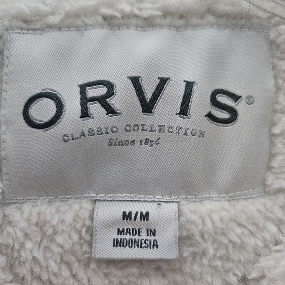 Orvis Mens Size Medium Black Brighton Pullover Sherpa Lined 1/4 Zip - Picture 9 of 10